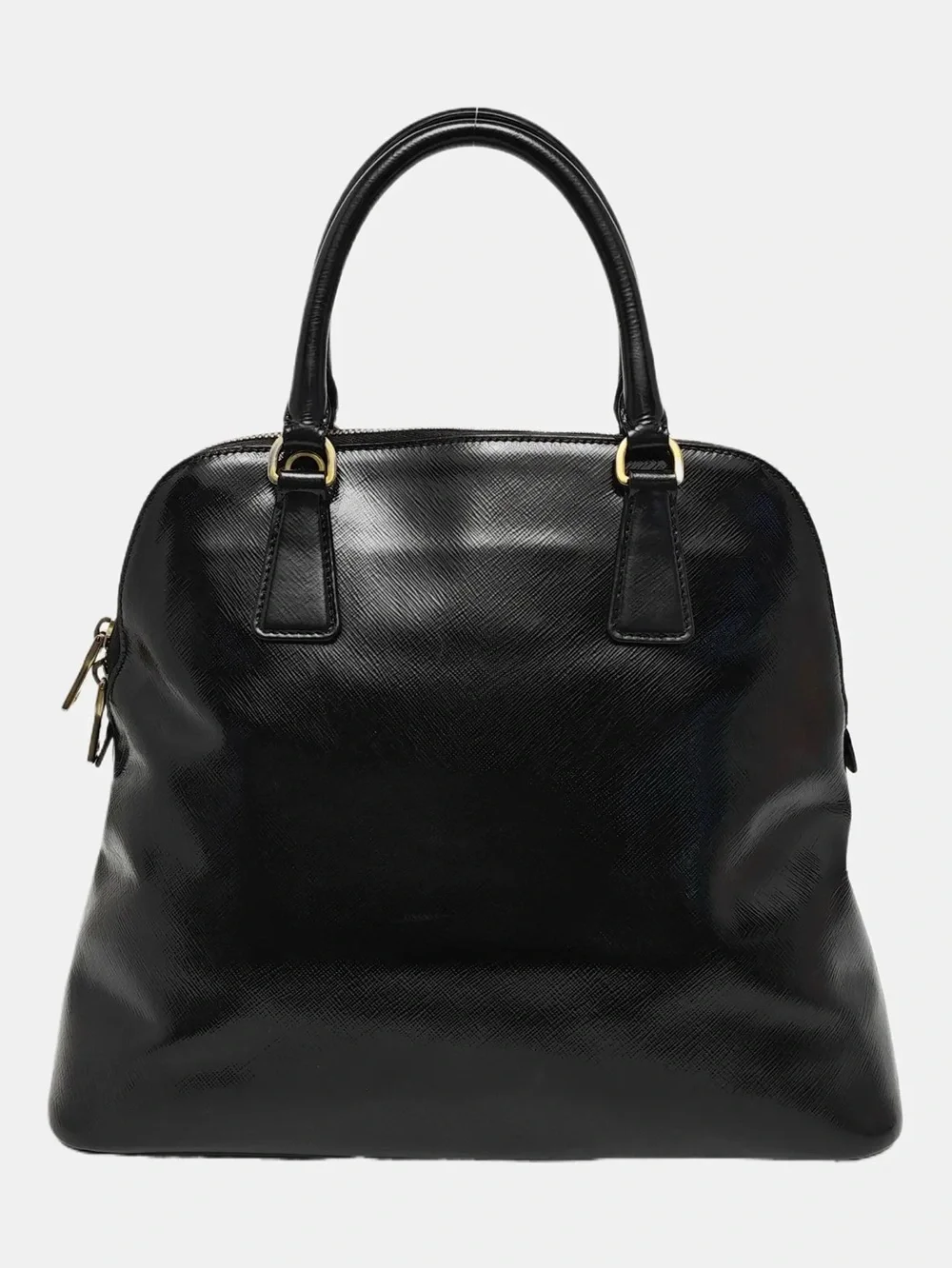 ♥️Prada Saffiano Large Black Saffiano Satchel with Gold-Tone Hardware ♥️
